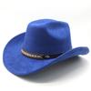 Suede Jazz Top Hat Women'S Brim Suede One-Word Top Men'S Ladies Cowboy Hat Felt Hat
