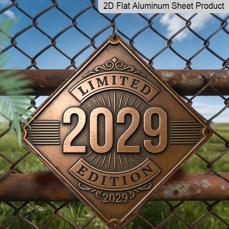 2D Flat, 1pc Vintage 2029 Limited Edition Commemorative Aluminum Sign - Wall-Mounted Retro Metal Plaque Suitable for Office, Conference Room
