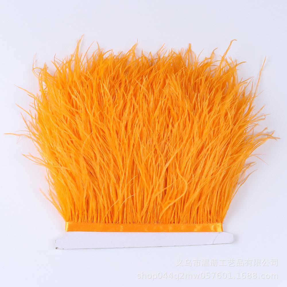 8-10 см Страусиная отделка Хаки Перьевая лента Бахрома для шитья Высокое качество Plumas Поделки Костюмы Украшение для вечеринки