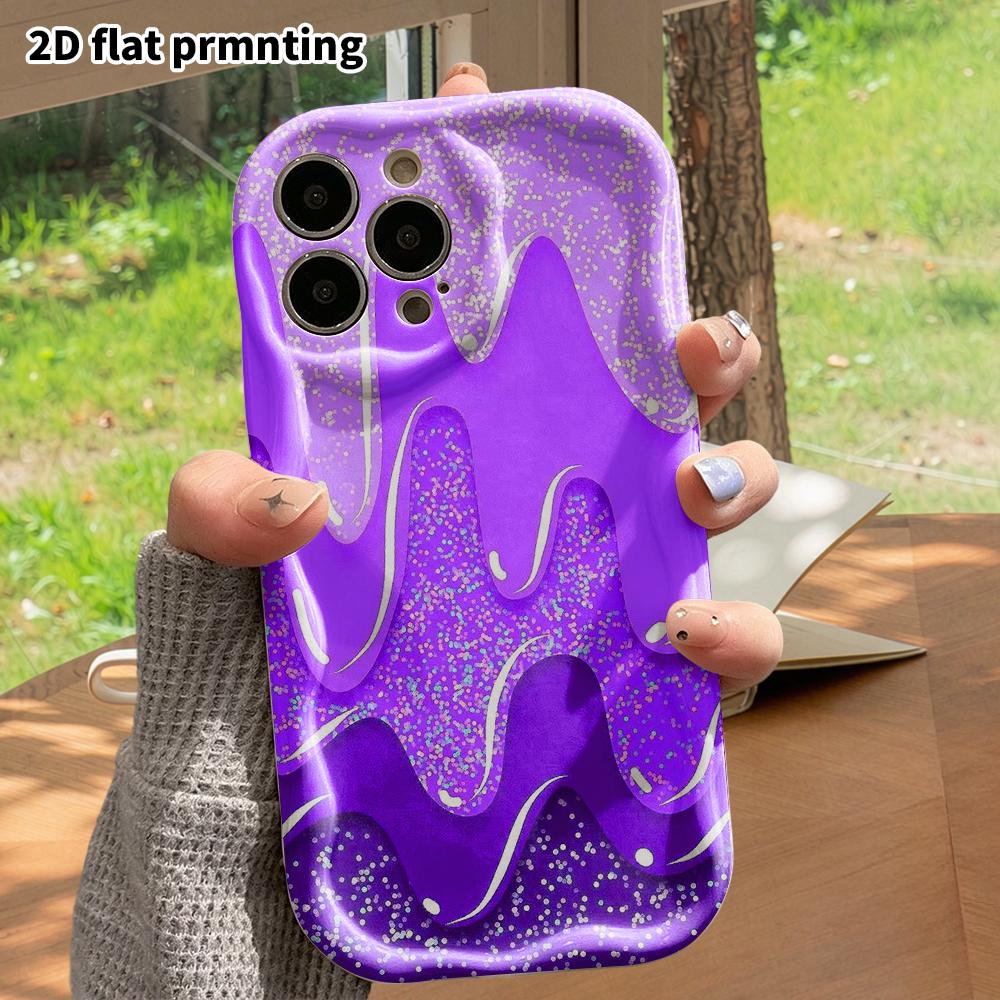 Phone case: 2D flat, fits iPhone 12 Pro, 13, 14, 15, 16, 17, 18, phone decoration, purple gradient from light to dark, perfect Christmas and Halloween
