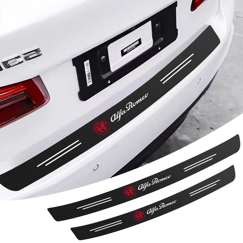 1pc Car Carbon Fiber Tail Trunk Rear Bumper Load Edge Protector Sticker For Alfa Romeo Sportiva Giulia Giulietta 159 156 Stelvio
