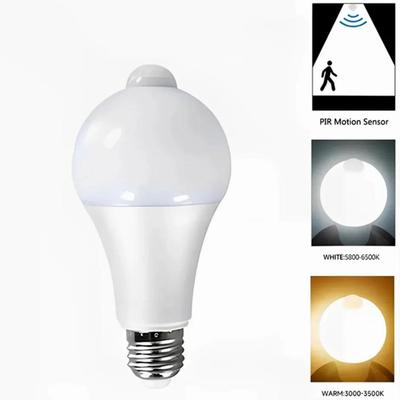 E27 PIR Датчик света Светодиодный датчик движения Лампа AC85V-265V Светодиодная лампа с автоматическим включением/выключением ночника для домашнего парковочного освещения 9/12/15/18/20 Вт