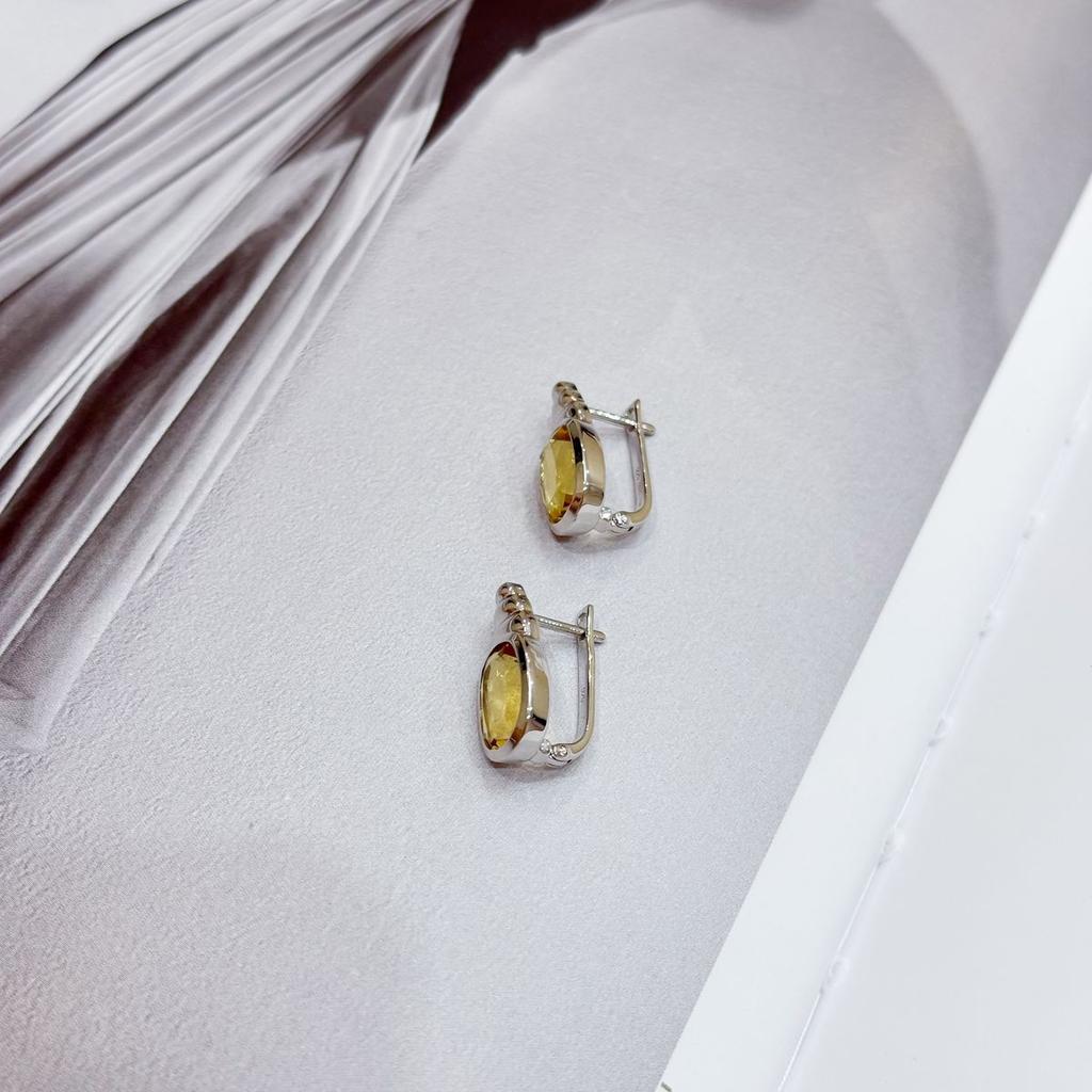 Серебряные серьги с цитрином nano 5.625ct (2170419)
