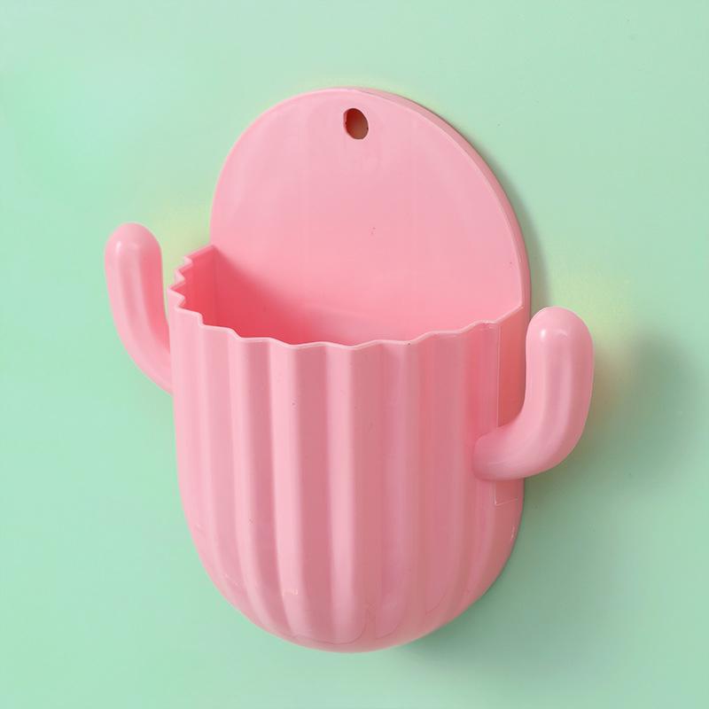 Держатель для зубных щеток, настенная самоклеящаяся бесшовная полка для хранения кактусов, органайзер для бритвы, сливная полка, аксессуары для ванной комнаты