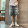 Thin Section Fashion Casual Denim Shorts Men's Trend Ins Youth Pop Summer Wear Japanese Gothic Hip Hop Loose Casual Cargo Five Quarter Pants