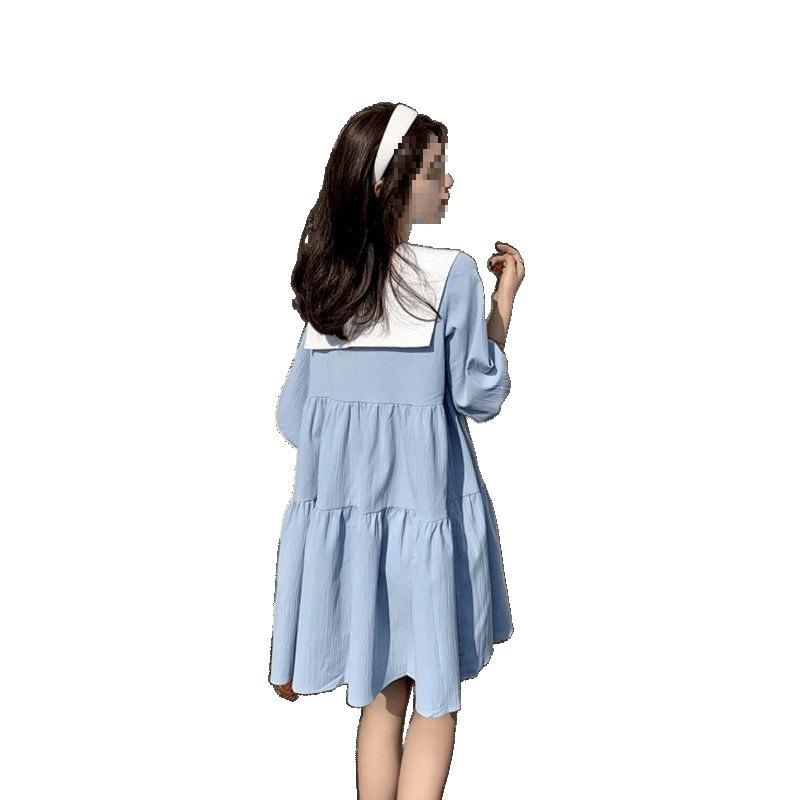 Doll collar dress women's summer new loose retro lantern bubble sleeves small fairy skirt trendy