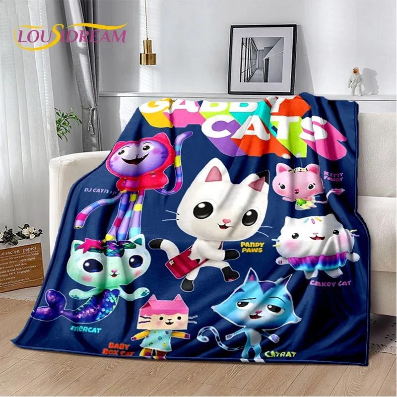 Cute Gabbys Dollhouse Cartoon Blanket,Soft Throw Blanket for Home Bedroom Bed Sofa Picnic Travel Office Rest Cover Blanket Gift