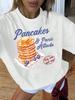 Plus Size Trendy Pancakes And Panic Attacks Graphic Casual Tee