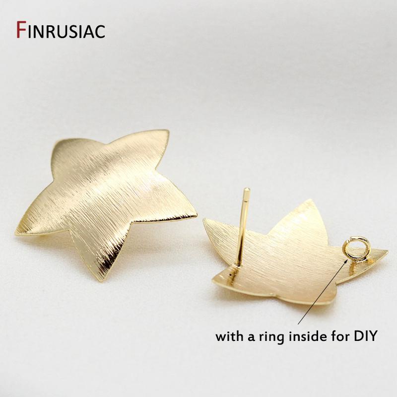 High Quality Brass Metal 14k Gold Plated Star/ Love Heart  Post Earrings 925 Silver Needle Post Earring DIY Accessories