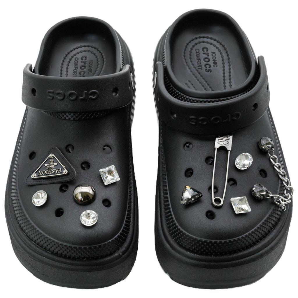 Crocs Stomp Гендерно-зависимая Прошивка ЭВА Минималистичный Модный Тренд Повседневные Обувь с Отверстиями Унисекс Черный