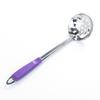 Kitchen Strainer Stainless Steel Spoon Cooking Colander with Plastic Anti-scald Handle Hot Pot Ladle Handing Hole Cookware