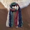 Шарф Шаль Двухцветный Градиентный Дизайн Плиссированный Шарф Теплая Накидка на Шею Утеплитель Шеи для Холодной Погоды Модные Аксессуары