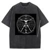 Newest Graphic Tshirt Vitruvian Man Vinci Tops & Tees Vintage T-shirt Man High Quality Classic Washed T-shirts