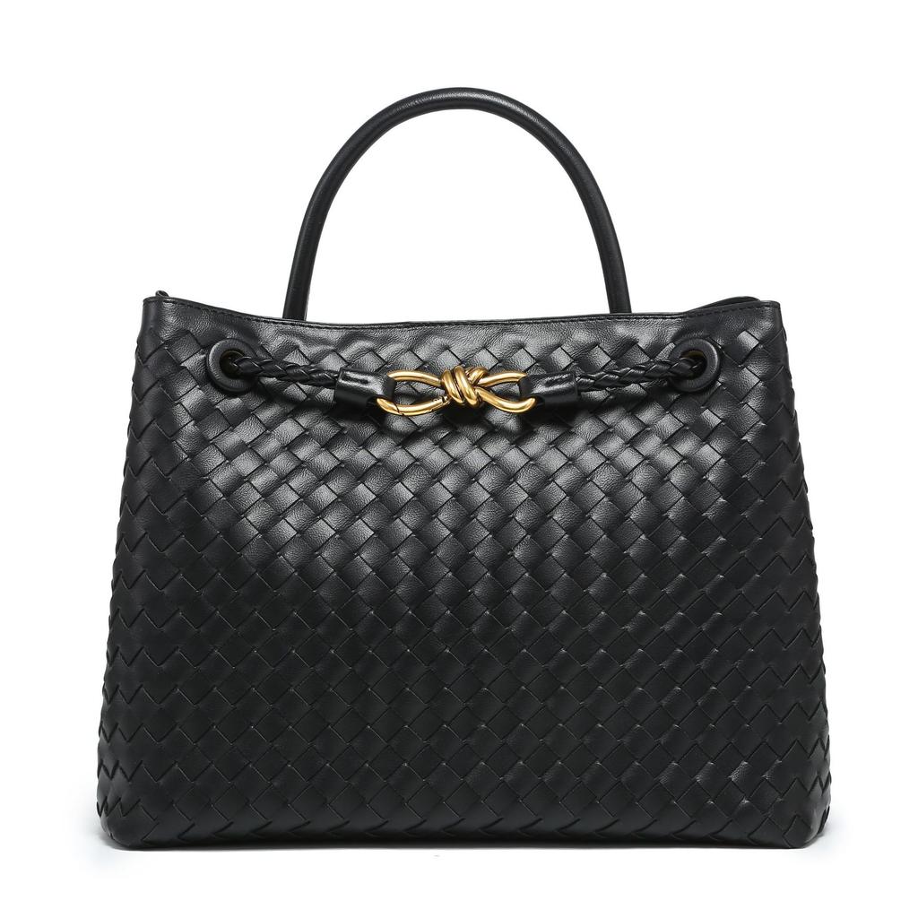 Плетеная сумка ручной работы Сумка на плечо с металлической пряжкой-бабочкой Сумка большой вместимости Кроссбоди