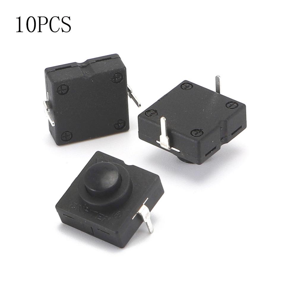 10PCS 12*12*9.4mm Flashlight Button Switch 1A 30V CB1212-112D 2Pin Ultra-Thin Middle Of The Feet Diagonal Self-Locking Switch