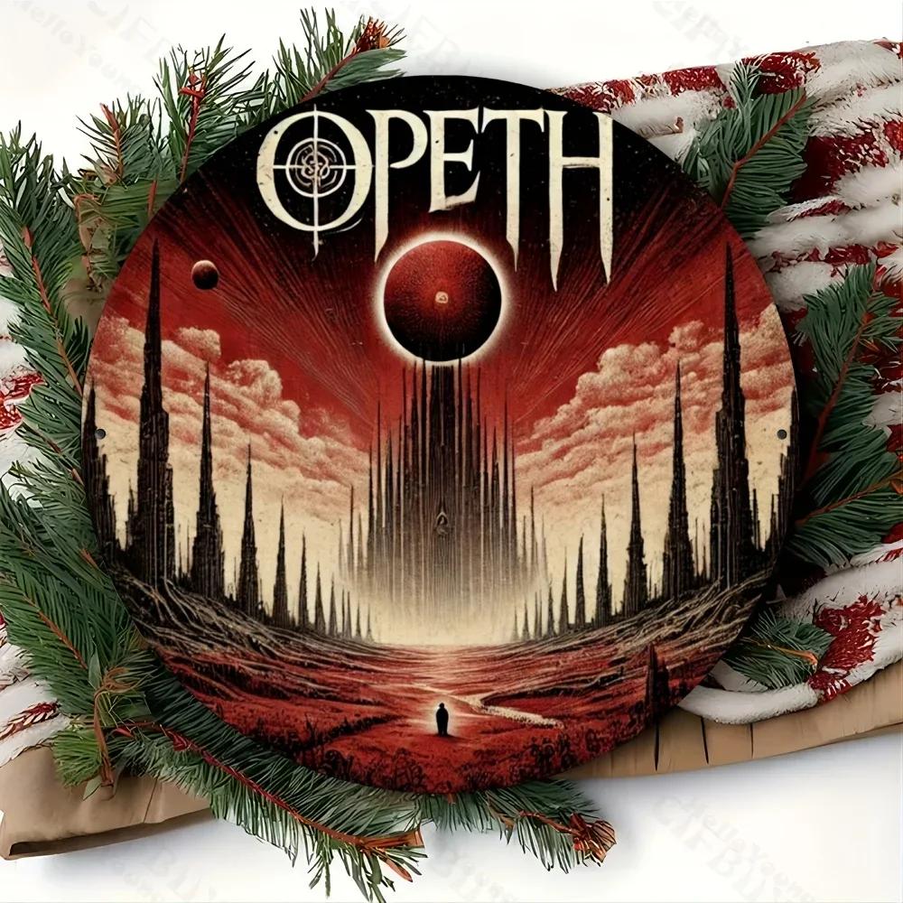 Round Metal Sign of Opeth Band, Aluminum Foil Engraved. Perfect for Home/Office Walls. A Durable Gift for Indoor or Outdoor Use.
