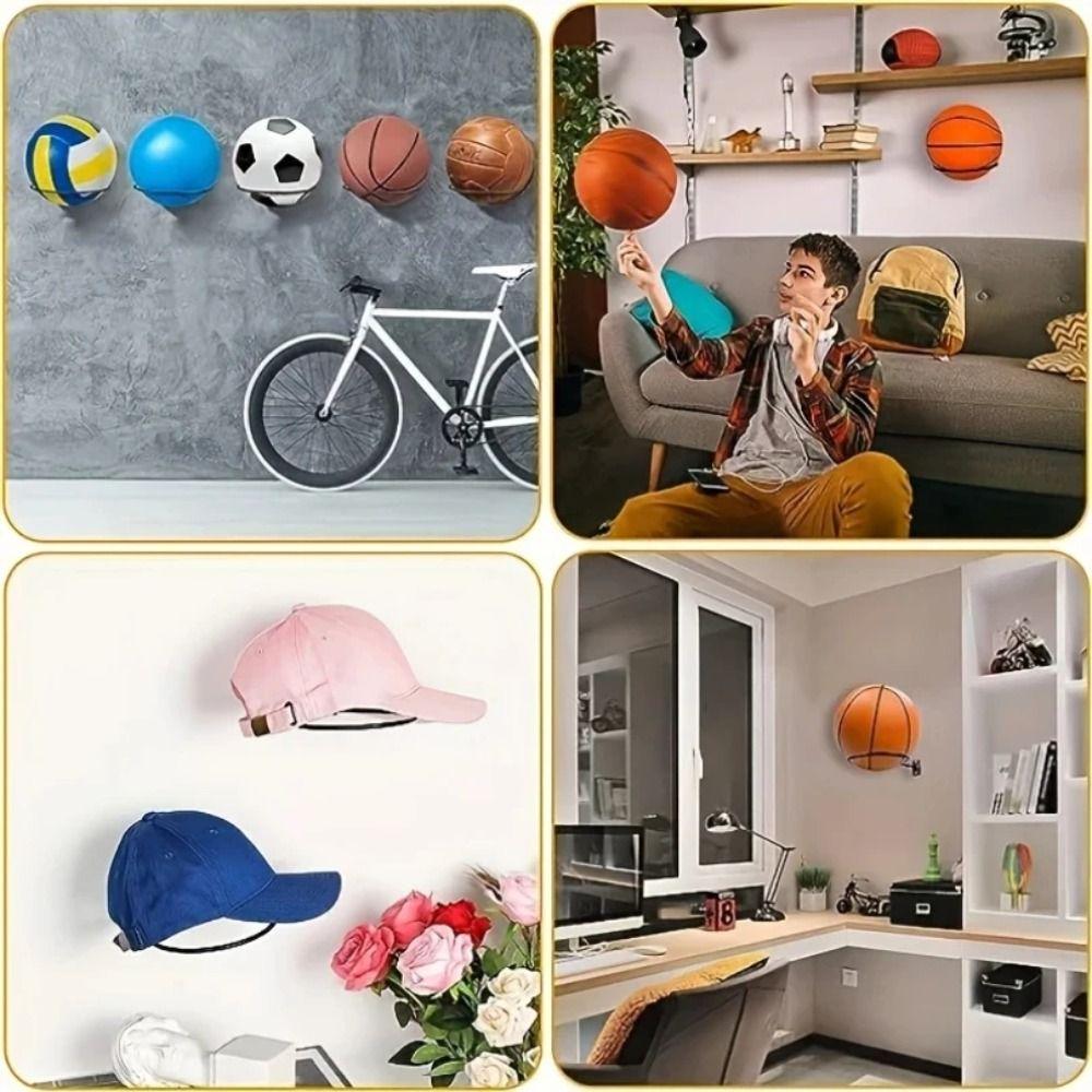 Wall Mounted Basketball Storage Rack Multi-purpose Basketball Iron Frame  Home Gym