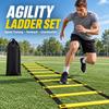 Agility Ladder Adjustable Spacing PP Rungs Nylon Straps Carry Bag Soccer Football Footwork Speed Coordination Home Gym Training