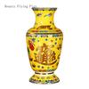 1шт керамическая ваза с эмалевым цветом желтого и красного цветов, алтарная ваза с орнаментом фэн-шуй