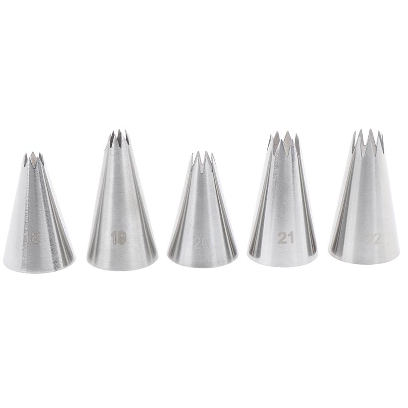 9 шт., насадки для крема с открытой звездой, набор для украшения торта, металлические наконечники для кондитерских мешков