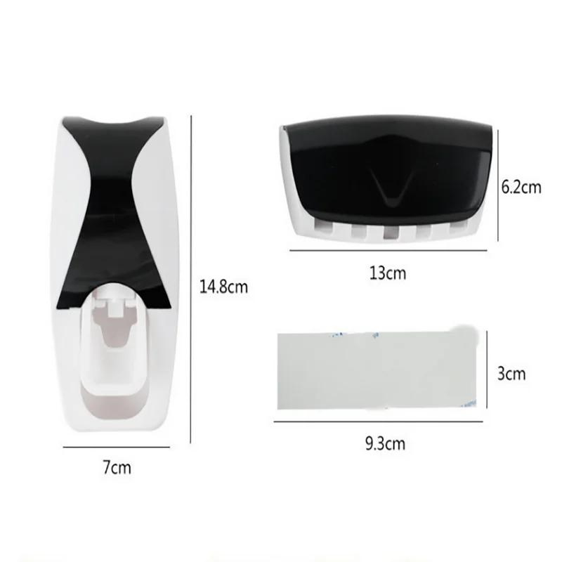 Настенный держатель для зубных щеток с автоматическим дозатором зубной пасты и выдавливателем зубной пасты для ванной комнаты