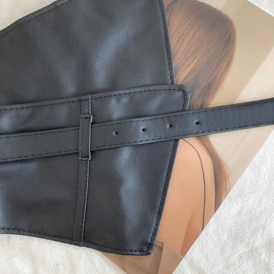 Women Girdle Solid Color Imitation Leather Waist Belt Adjustable Length Waist Belt Dresses