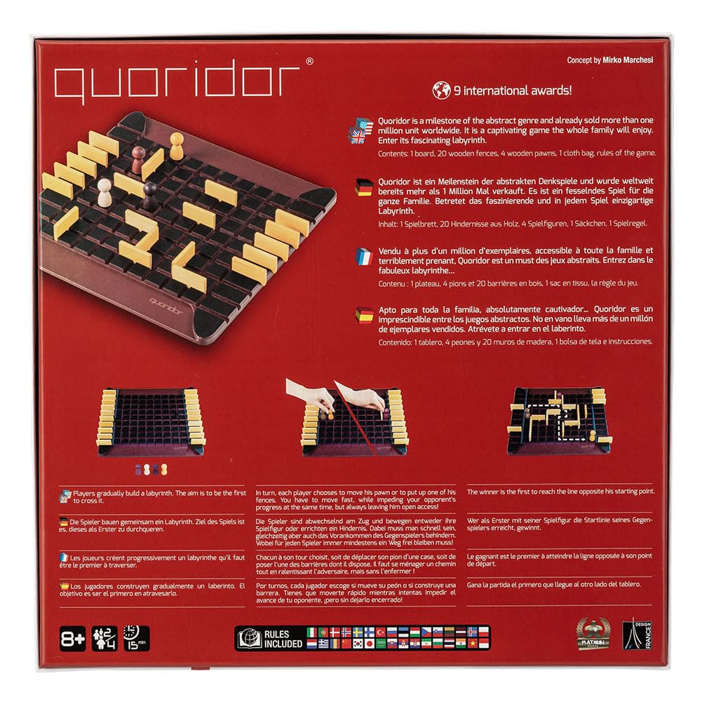 Gigamic Corridor QUORIDOR Настольная игра GCQO Деревянная настольная игра Игрушка Развивающая игрушка Детская игра для тренировки мозга Франция [Gigamic] 3.421271.301011 [Товар]