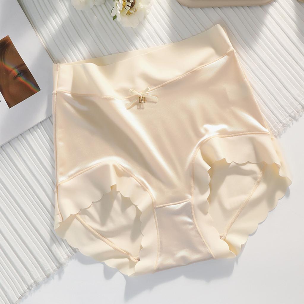 Women's Pearl French Retro Silk Underwear, Women's High Waisted Simulated Silk Ice Silk Quick Drying Underwear