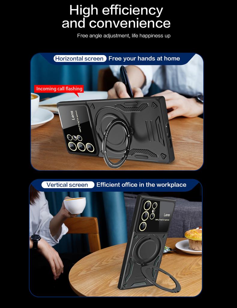 Магнитный чехол Magsafe для беспроводной зарядки Samsung Galaxy S24 Ultra S24 Plus S 24 Armor Metal Ring Holder Stand Cover