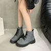 Retro High Top Thick Soled Short Boots for Women's  Autumn British Style Versatile Comfortable Non Slip Chunky Single Boots