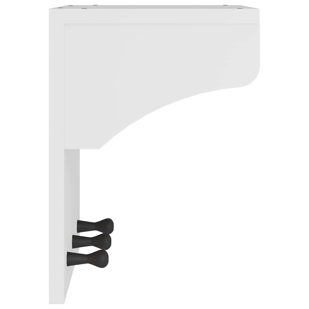 Wall Coat Rack SANDNES White 43 x 30 x 42 cm Solid Pine Wood