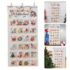Christmas Advent Calendar with 24 Pocket Canvas Fabric Hanging Accessories for Wall and Door Decoration Party Supplies