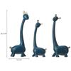 Семья жирафов из трех статуй, скульптуры из смолы для украшения дома, аксессуары для фигурок, художественные подарки, поделки, настольные украшения (Упаковка из 3 шт., синий цвет)