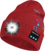 Bluetooth Beanie Hat with Light, Headlamp Cap with Headphones and Built-in Speaker Mic, Gifts for Men Women Teen
