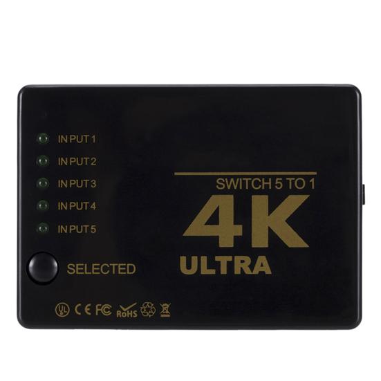 Порты сверхвысокой четкости HDMI-совместимый переключатель 4Kx2K 5 HDTV сплиттер-хаб с ИК