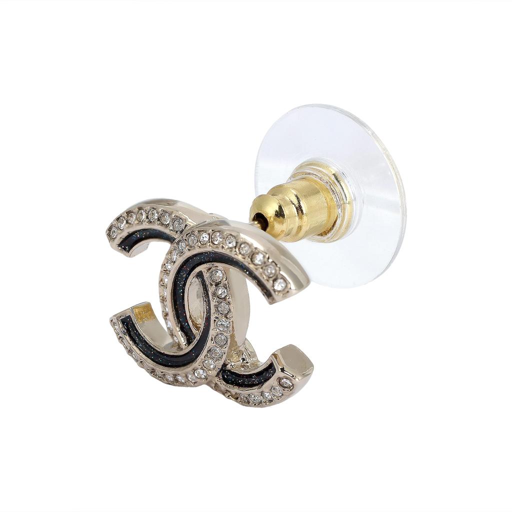CHANEL Stud Earrings Unisex Silver AB-25B-078
