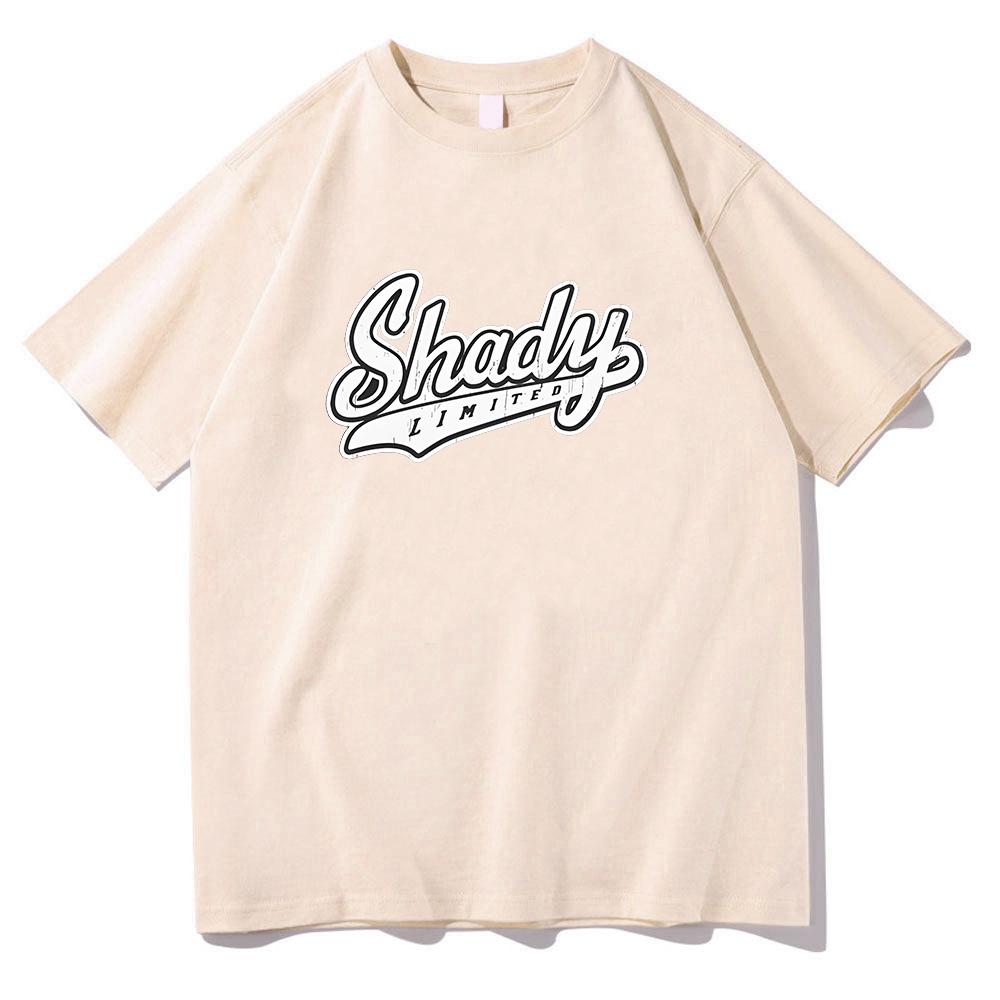 Eminem Shady Футболка Рэпер Музыка Подарок для Поклонника Футболки Мужские Женские Круглый Вырез Короткий Рукав Уличная Одежда Высококачественная Хлопковая Одежда