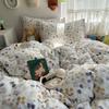 Хлопковое постельное белье класса А, подлежащее стирке: Свежий Инстаграм-стиль, Пододеяльник, Простыня, Постельная юбка, Идеально для общежитий