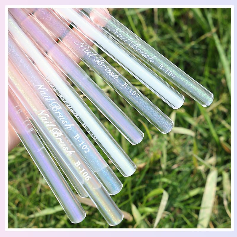 Aurora DIY Manicure Tool Bag Transparent Nail Design Art Pen Oval UV Gel Extension Drawing Carving Resin Handle Hair Shape Liner