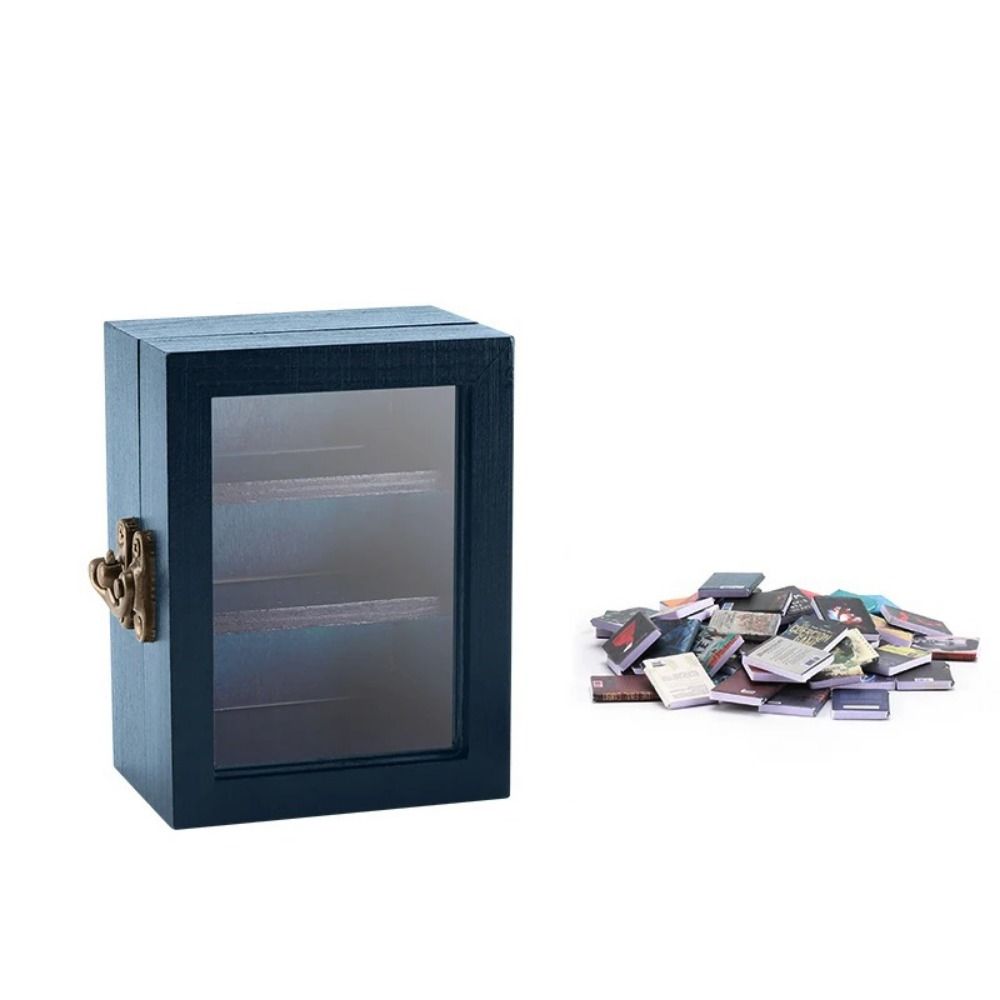 Деревянный миниатюрный книжный шкаф Креативное украшение Снятие стресса Встряхните свою тревогу