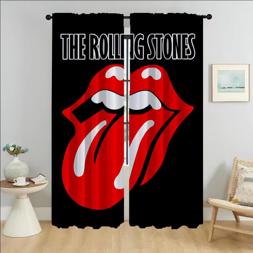 Украшения на Хэллоуин The Rollings Stones Шторы для гостиной Шторы для домашнего интерьера Шторы из 2 частей Тюль для спальни