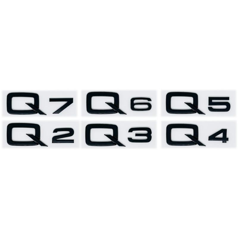 2026 Glossy Black ABS Numbers Letters Emblem for Audi Q2 Q3 Q4 Q5 Q6 Q7 Q8 1.9TDI/30 40TFSI 2.0T - Fit Fender/Trunk/Rear Logo Sticker