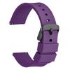Rubber Strap Silicone 19mm Waterproof Watch Replacement Strap Quick Release Rubber Watch Band Buckle [WOCCI] Purple/Black
