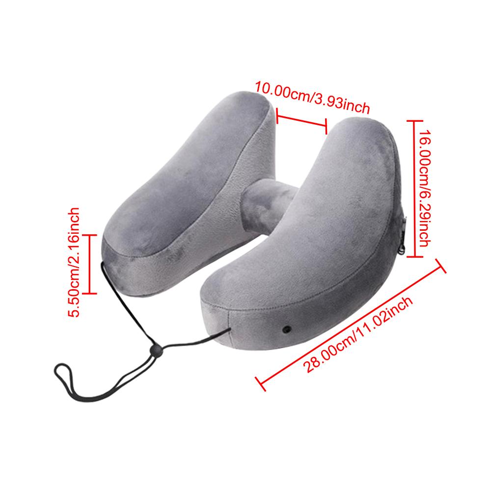 Portable U-Shaped Pillow Travel Supplies Inflatable Neck Pillow With Hood Travel Neck Pillow Car Neck Rest Cushion H-Shaped Inflatable Pillow