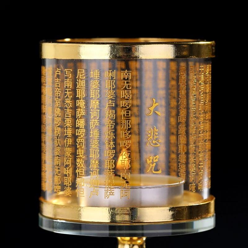 Buddhist Supplies Crystal Candle Holder Ornaments Windproof Lampshade Buddha Hall for The Buddha Candle Holders Decoration