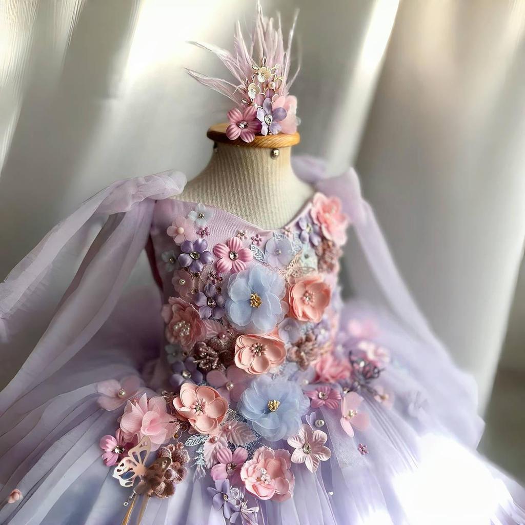 0-6-летняя роскошная и элегантная бабочка для девочки-принцессы, праздничное пышное платье для торжественного юбилея, модельное искусство, перформанс