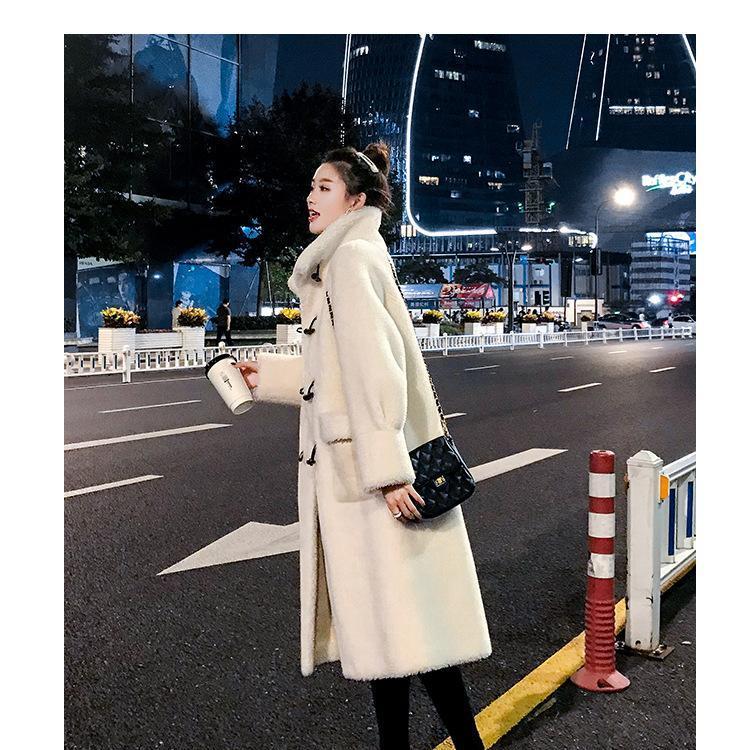 Women Wool LongJacket Coat  Winter Thick Warm Oversized Chunky Outerwear Overcoat Women Wool Coats