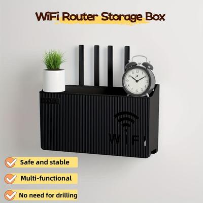 1 шт. настенный беспроводной маршрутизатор Wi-Fi, полка, ящик для хранения, органайзер из АБС-пластика, кабель, кронштейн для питания, органайзер, ящик для домашнего декора