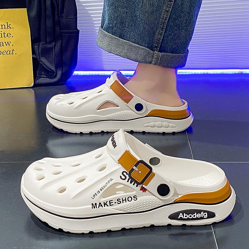 Fashion Plus Size 38-47 Men Slippers Fashion EVA Insole Clogs Men Garden Shoes Arch Support Waterproof Slides For Men Beach Shoes