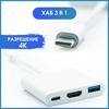USB C на HDMI USB 3.0 и USB C 3-в-1 Адаптер Совместимый с Многими Устройствами для Видеовывода Передачи Данных и Зарядки
